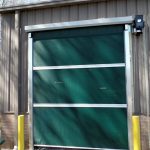 Manual roll up bird screen door