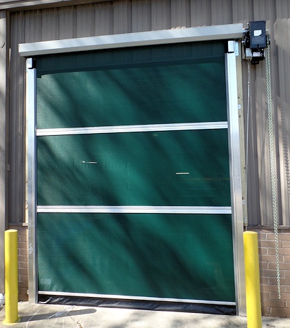 warehouse roll up door screen powered