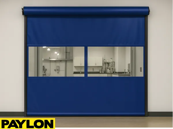 A Roll-Up Vinyl Door Manual installed in a university research lab, acting as a flexible divider A Roll-Up Vinyl Door Manual installed in a university research lab, acting as a flexible divider between lab zones to maintain cleanliness and controlled access