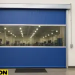 Paylon vinyl roll-up barrier in a research lab — FLEXIBLE BARRIERS FOR INNOVATIVE RESEARCH. Ideal for university lab quarantine zones