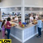 Church hall service counters with grid Roll Up Counter Doors allowing visibility and airflow