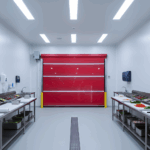 “Roll Up Bug Door comparison showing manual, low-use motorized, and high-use motorized options with airflow and pest control benefits.”