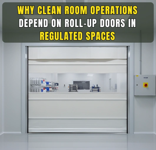 Roll up door used for controlled access in regulated clean room operations