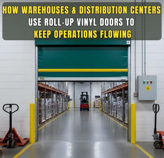 Roll-up vinyl door installed near outbound staging to support repeated access during shipping operations