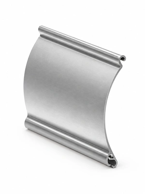 Illustration of a solid aluminum rolling shutter slat